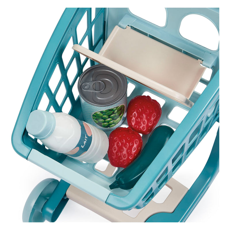 Load image into Gallery viewer, Ecoiffier vert azur gevulde winkelwagen met babypop - 8dlg.