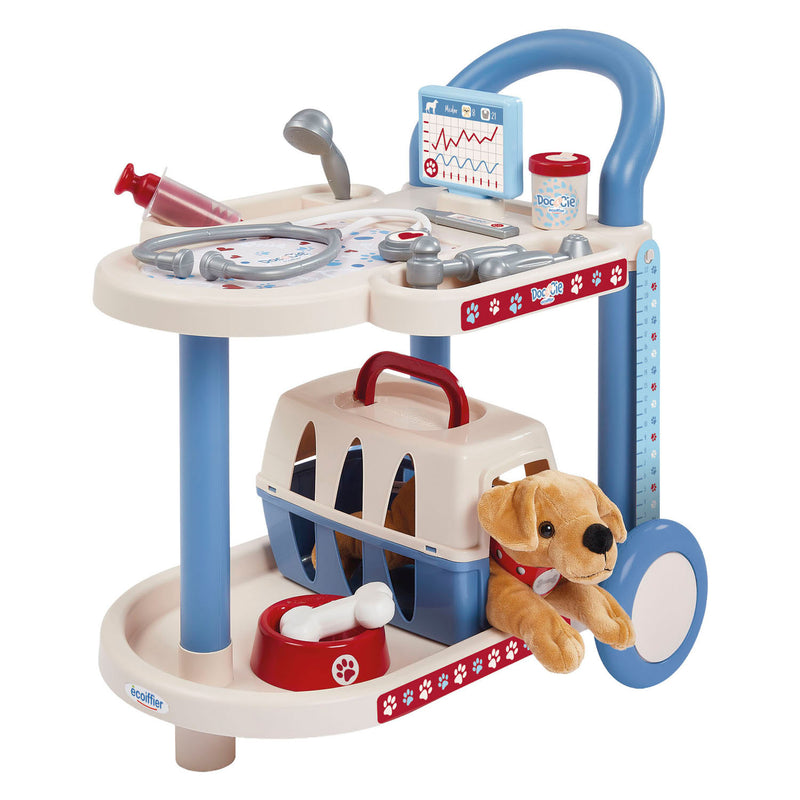 Load image into Gallery viewer, Ecoiffier doc cie dierenartsen trolley met hond - 14dlg.