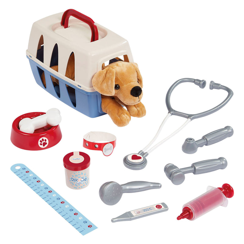 Load image into Gallery viewer, Ecoiffier doc cie dierenartsen trolley met hond - 14dlg.