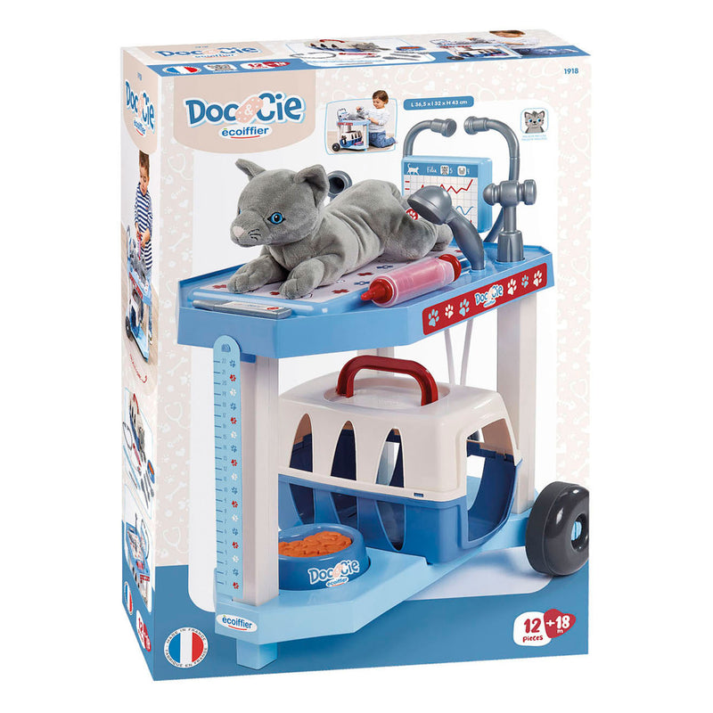 Load image into Gallery viewer, Ecoiffier doc cie dierenartsen trolley met kat - 14dlg.