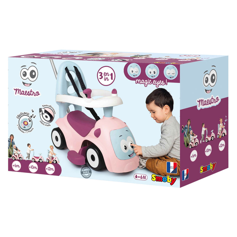 Load image into Gallery viewer, Smoby maestro ride on loopauto roze