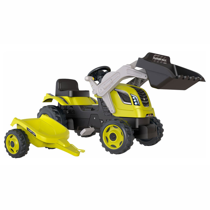 Load image into Gallery viewer, Smoby farmer max traptractor met trailer groen