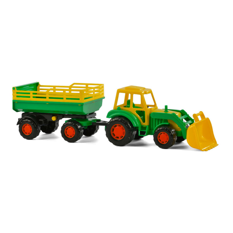 Load image into Gallery viewer, Cavallino tractor met voorlader en aanhanger groen