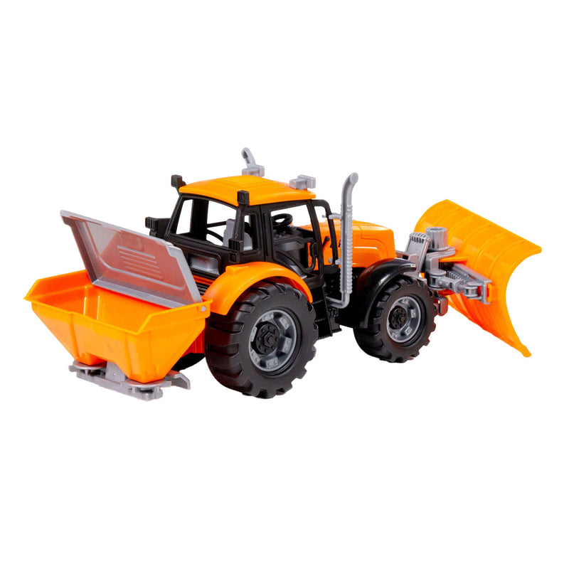 Load image into Gallery viewer, Cavallino tractor met sneeuw ploeg geel, schaal 1:32