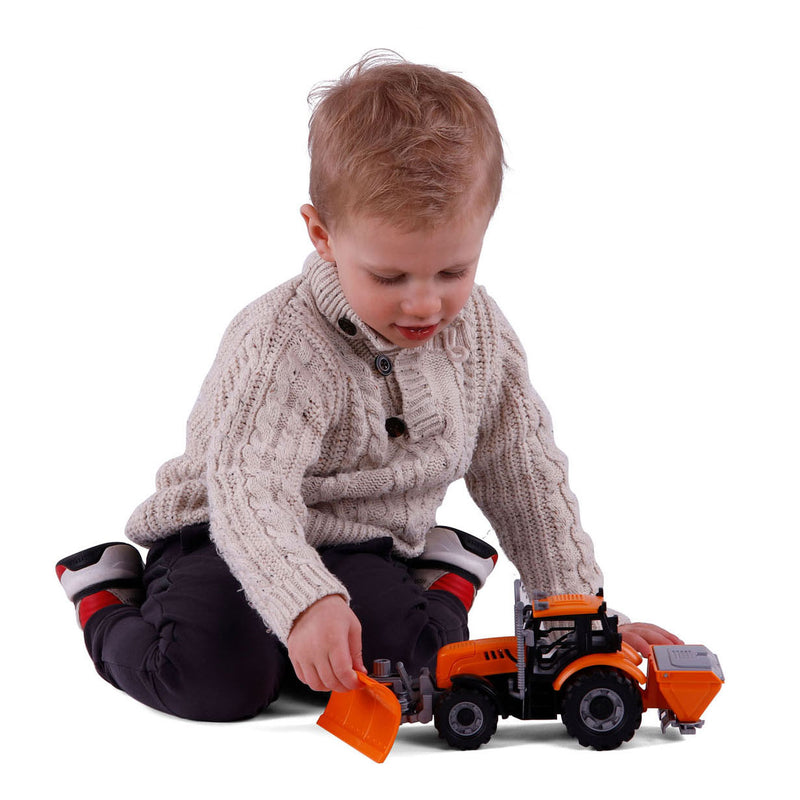 Load image into Gallery viewer, Cavallino tractor met sneeuw ploeg geel, schaal 1:32