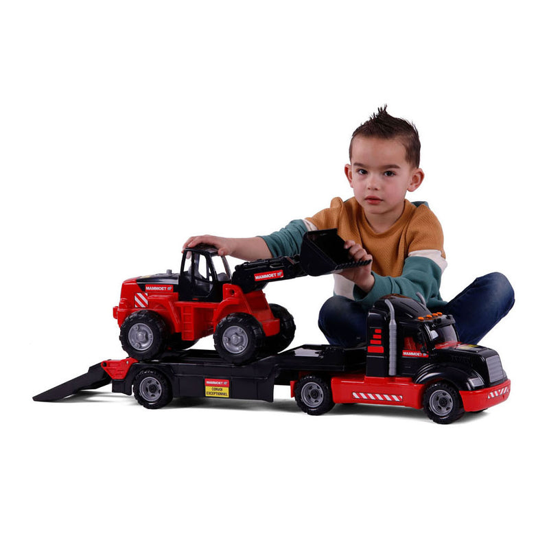 Load image into Gallery viewer, Cavallino mammoet torpedo vrachtwagen met bulldozer, schaal 1:16