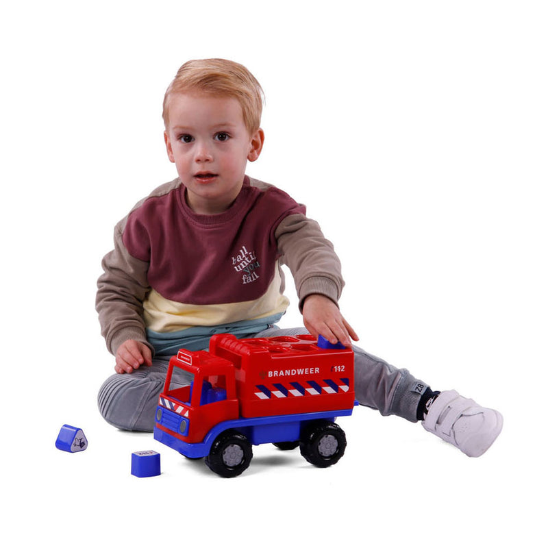 Load image into Gallery viewer, Cavallino brandweervrachtwagen vormenstoof met 6 blokken, 26cm