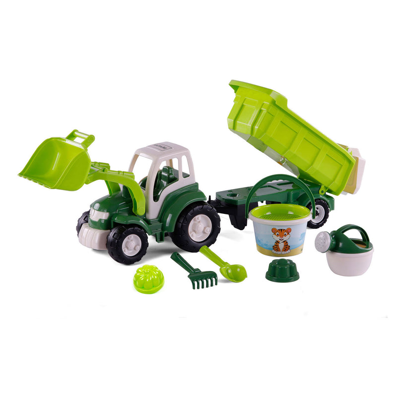 Load image into Gallery viewer, Cavallino xl tractor groen met kiep- aanhangwagen en emmerset, 9dlg.