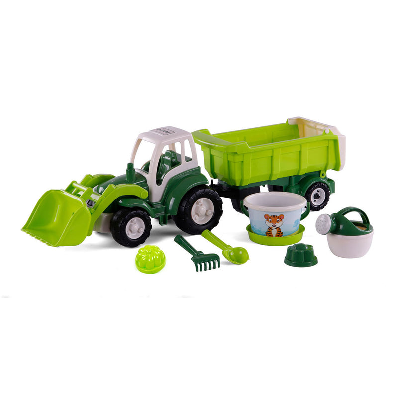Load image into Gallery viewer, Cavallino xl tractor groen met kiep- aanhangwagen en emmerset, 9dlg.