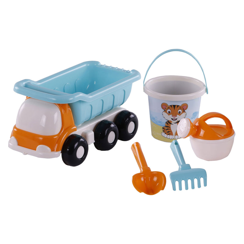 Load image into Gallery viewer, Cavallino strand kiepwagen met emmerset blauw, 5dlg.