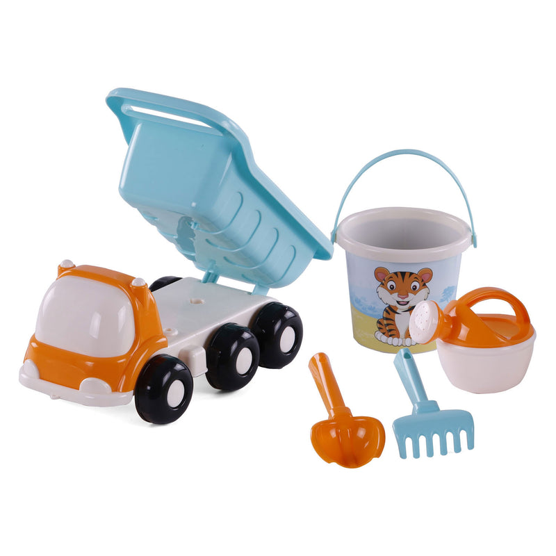 Load image into Gallery viewer, Cavallino strand kiepwagen met emmerset blauw, 5dlg.