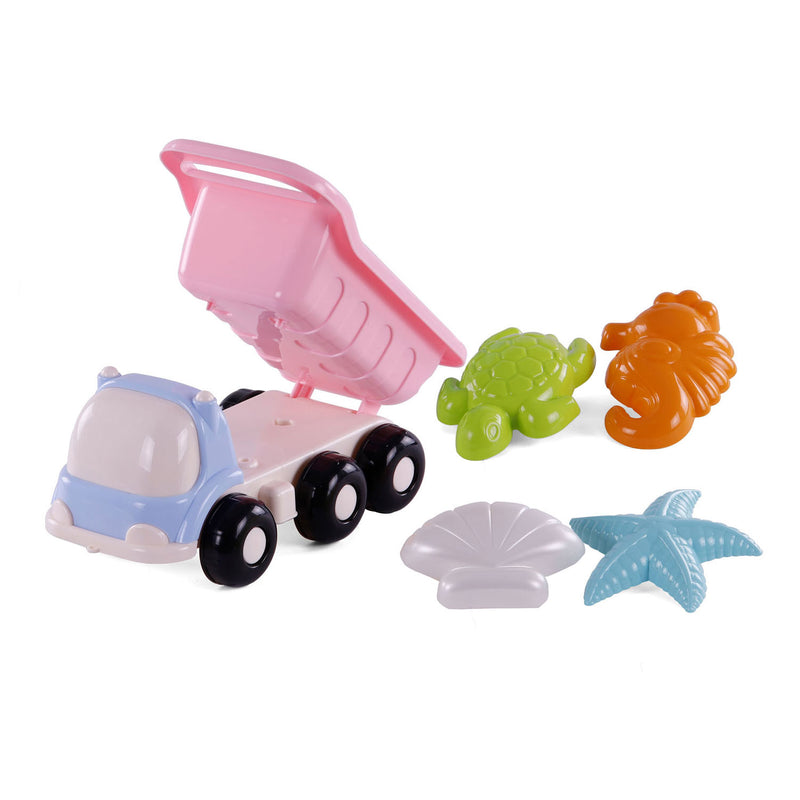 Load image into Gallery viewer, Cavallino strand kiepwagen met 4 zandvormen roze