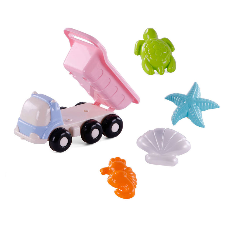 Load image into Gallery viewer, Cavallino strand kiepwagen met 4 zandvormen roze