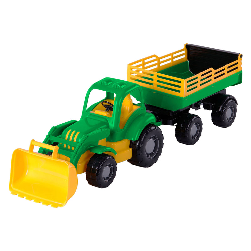 Afbeelding laden in galerijviewer, Cavallino klassieke tractor met kiep aanhangwagen, 66cm