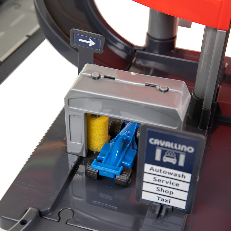 Load image into Gallery viewer, Cavallino racing parkeergarage met 4 verdiepingen en auto's speelset
