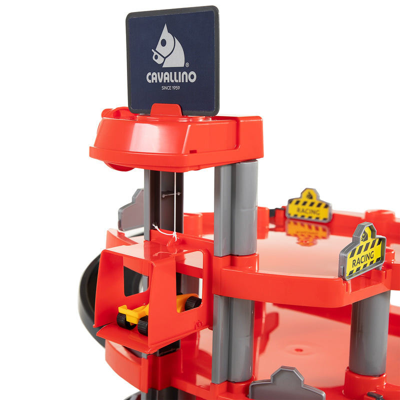 Load image into Gallery viewer, Cavallino racing parkeergarage met 4 verdiepingen en auto's speelset