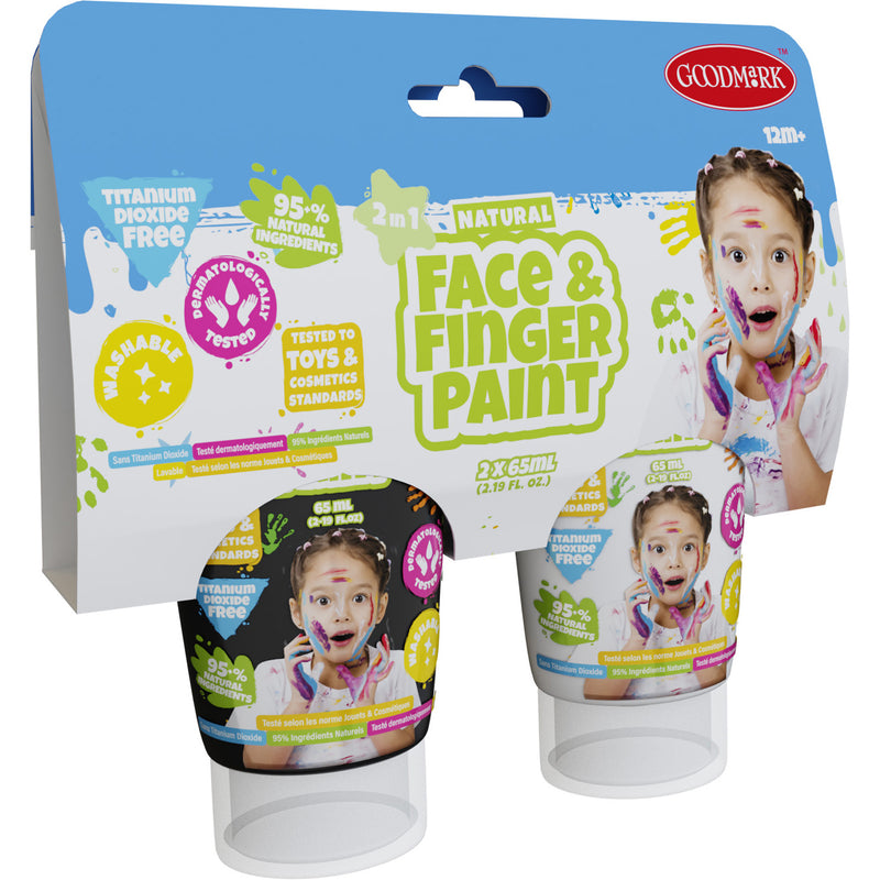 Load image into Gallery viewer, Boti natural face fingerpaint tube - zwart en wit, 2x65ml