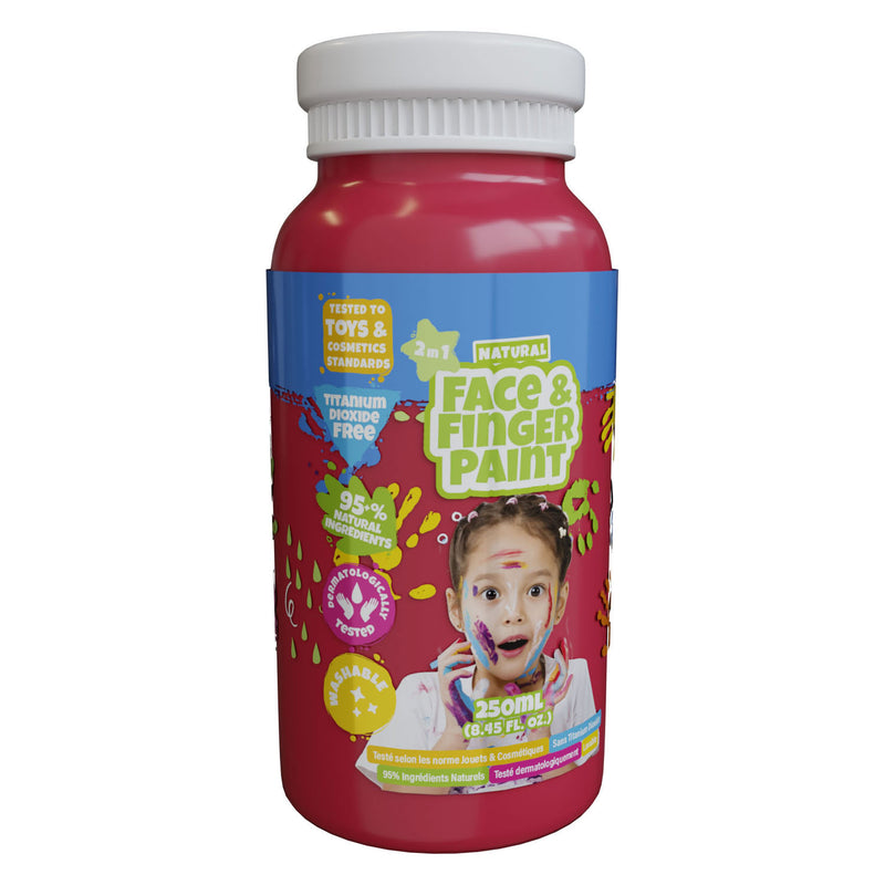 Load image into Gallery viewer, Natural face fingerpaint fles - rood, 250ml