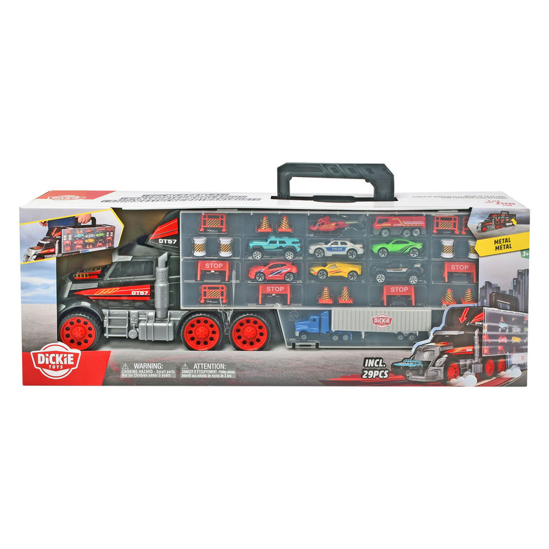 Load image into Gallery viewer, Dickie auto, koffer, transporter met speelgoedautootjes, 2in1 vrachtwagen