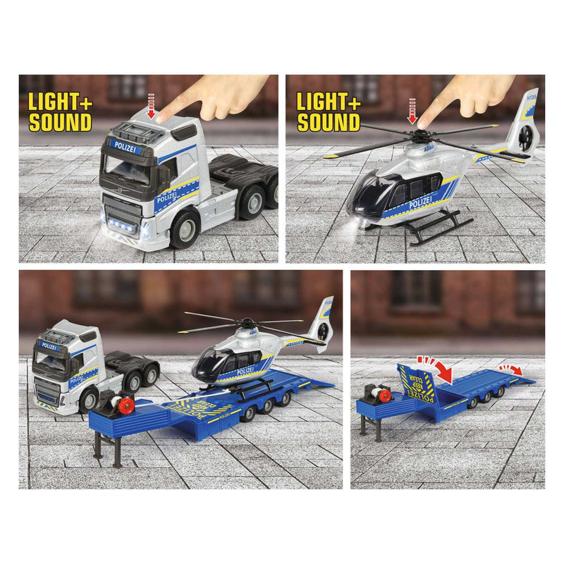 Load image into Gallery viewer, Majorette Volvo Vrachtwagen met Helikopter Politie
