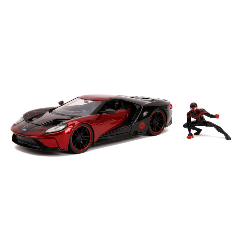 Load image into Gallery viewer, Jada Marvel Miles Morales Spiderman met 2017 Ford GT Auto 1:24