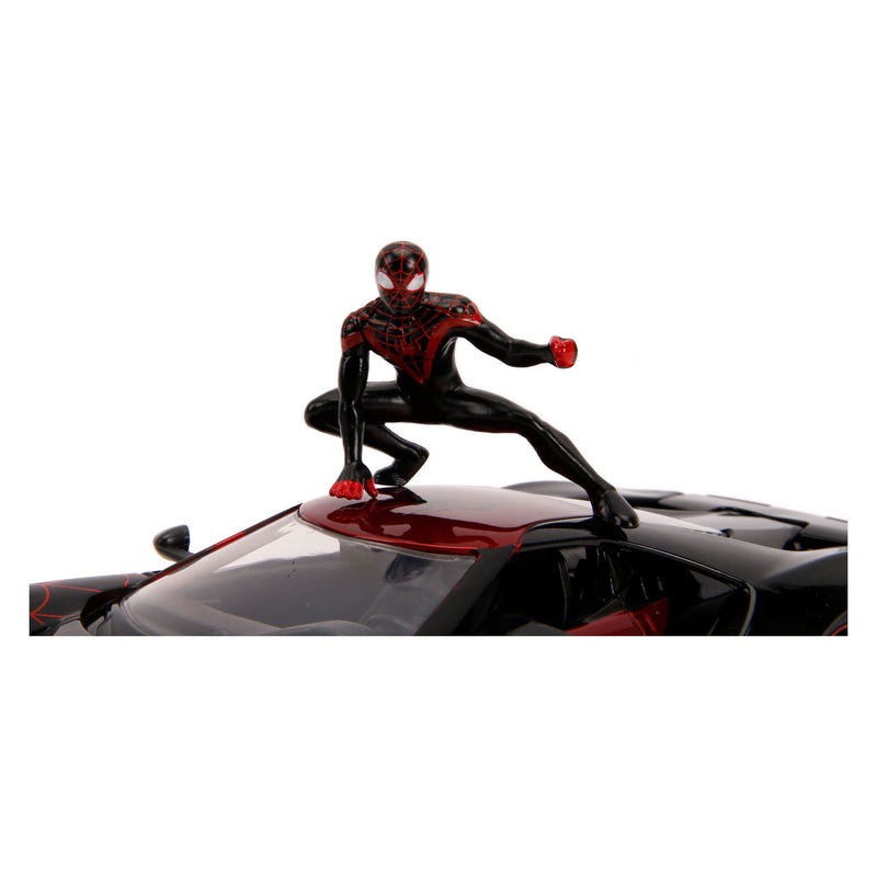Load image into Gallery viewer, Jada Marvel Miles Morales Spiderman met 2017 Ford GT Auto 1:24