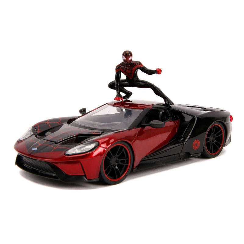 Load image into Gallery viewer, Jada Marvel Miles Morales Spiderman met 2017 Ford GT Auto 1:24