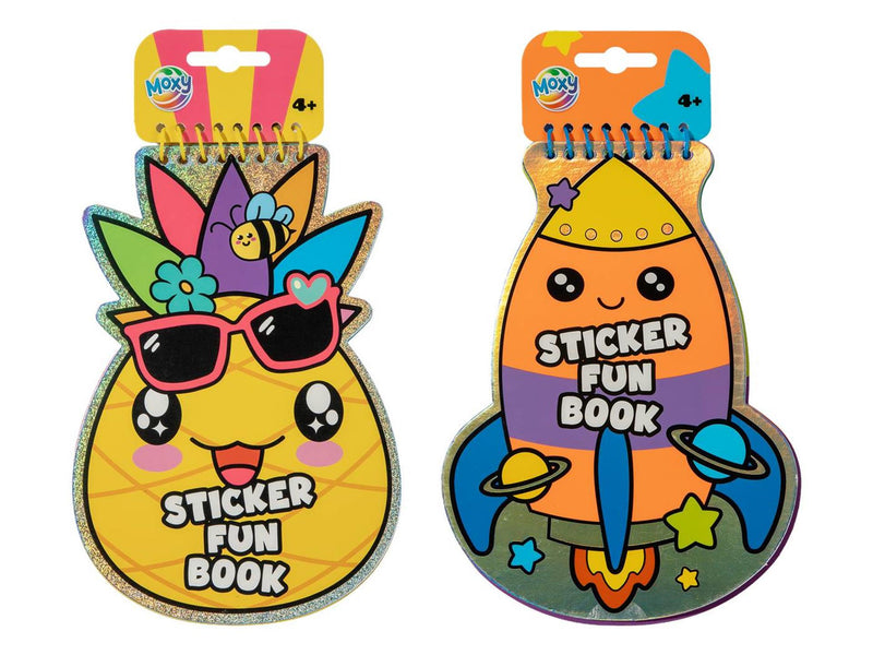 Load image into Gallery viewer, Moxy sticker-activity boek neon-holographic 15 pagina's 16x21cm, 2 stickervellen