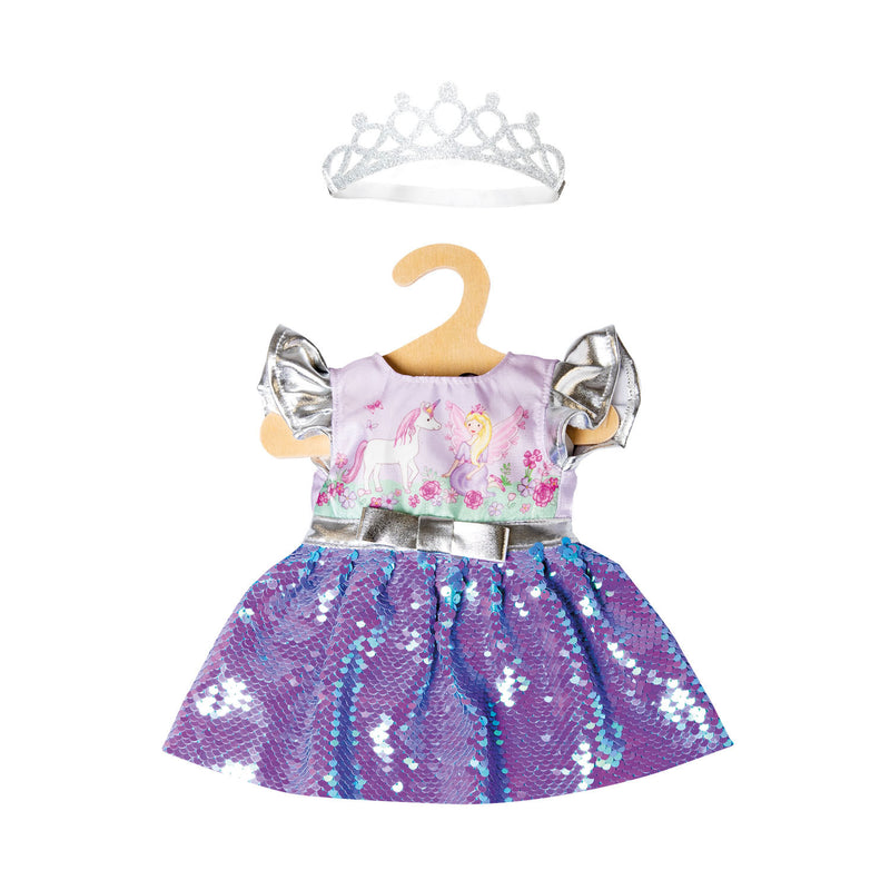Load image into Gallery viewer, Heless poppenjurk fee en eenhoorn met sequins en kroon, 35-45 cm