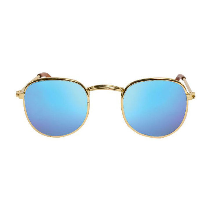 Load image into Gallery viewer, Heless poppen zonnebril goud blauw gespiegeld