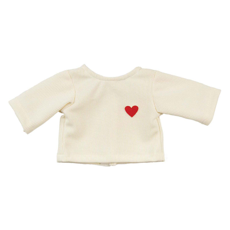 Load image into Gallery viewer, Heless poppen ribfluwelen broek hartjesconfetti, 35-45 cm