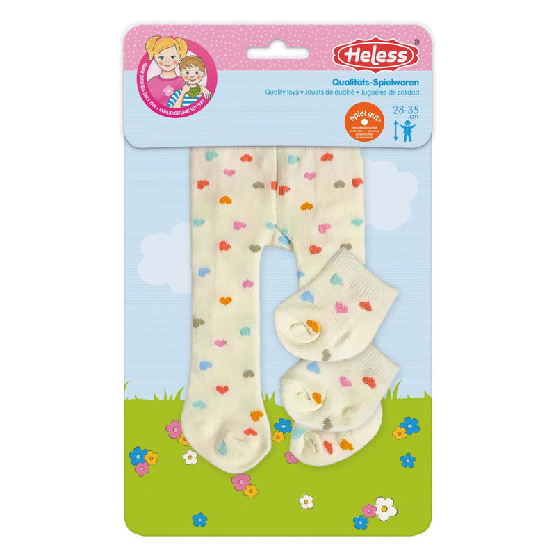 Load image into Gallery viewer, Heless poppen maillot met sokjes hartjesconfetti, 28-35 cm