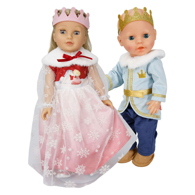 Load image into Gallery viewer, Heless poppenjurk winterprinses lumi met kroon en cape - maat 35-45 cm