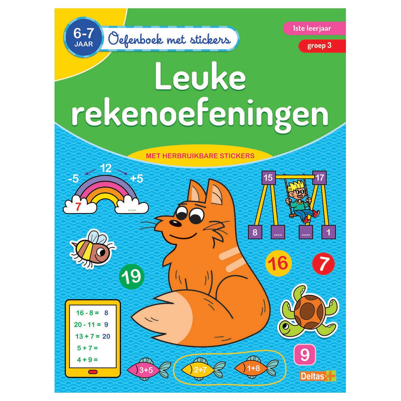 Load image into Gallery viewer, Deltas oefenboek met stickers - leuke rekenoefeningen (6-7 jaar)