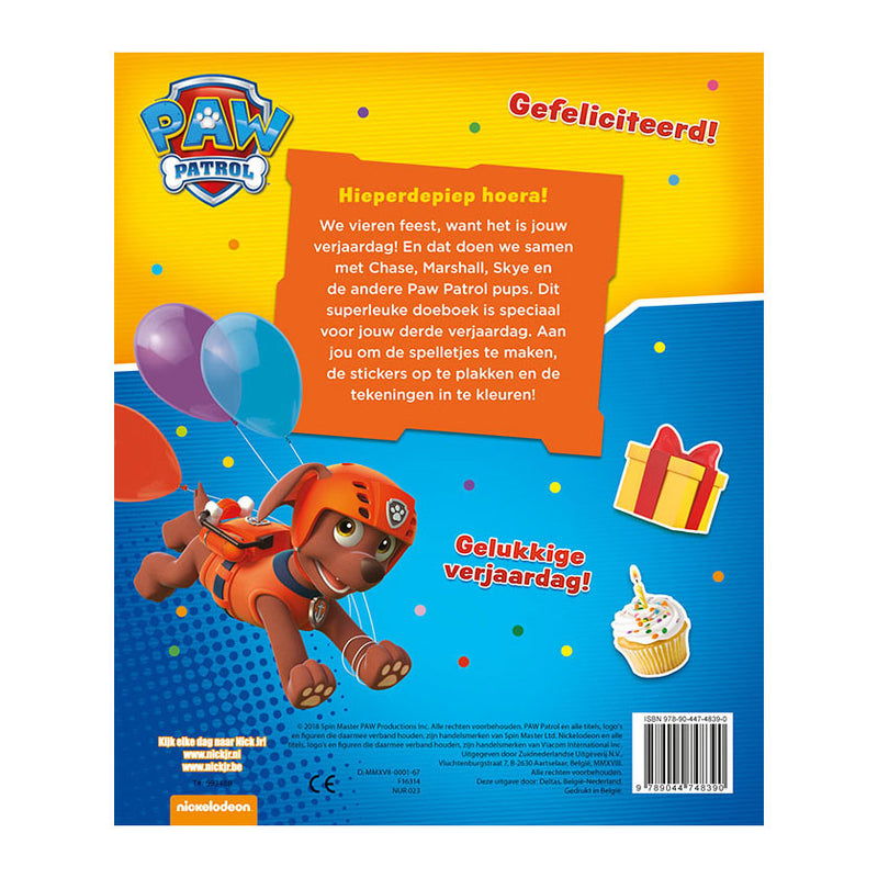 Load image into Gallery viewer, Paw patrol verjaardagsboek - hoera, 3 jaar!