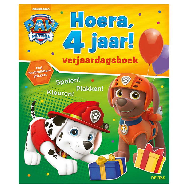 Load image into Gallery viewer, Deltas paw patrol verjaardagsboek - hoera, 4 jaar!