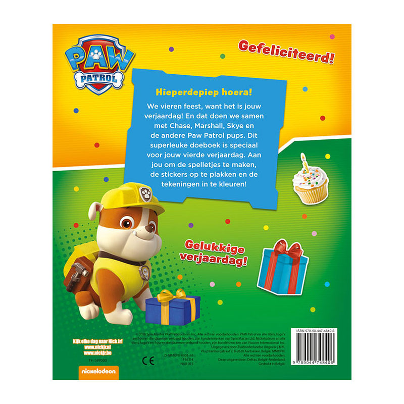Load image into Gallery viewer, Deltas paw patrol verjaardagsboek - hoera, 4 jaar!