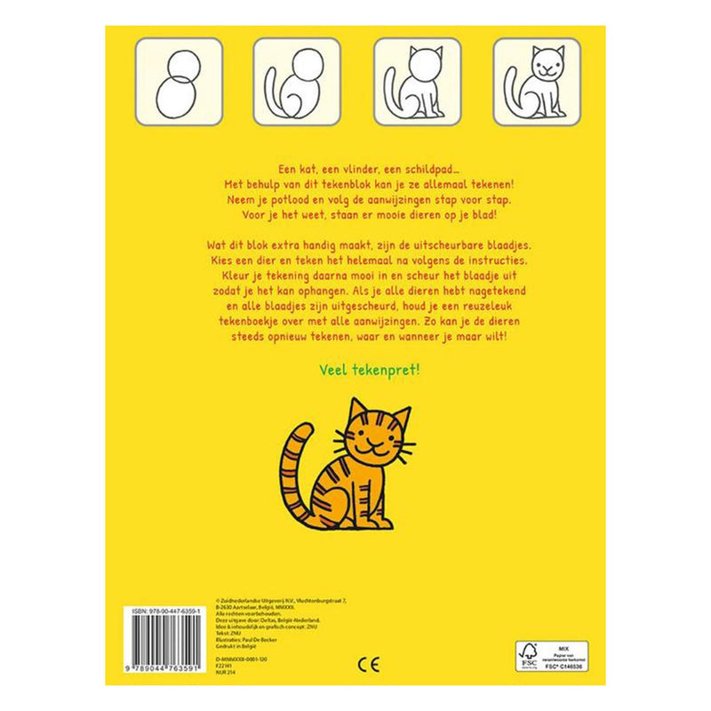 Load image into Gallery viewer, Deltas reuzeleuk tekenblok stap voor stap dieren leren tekenen