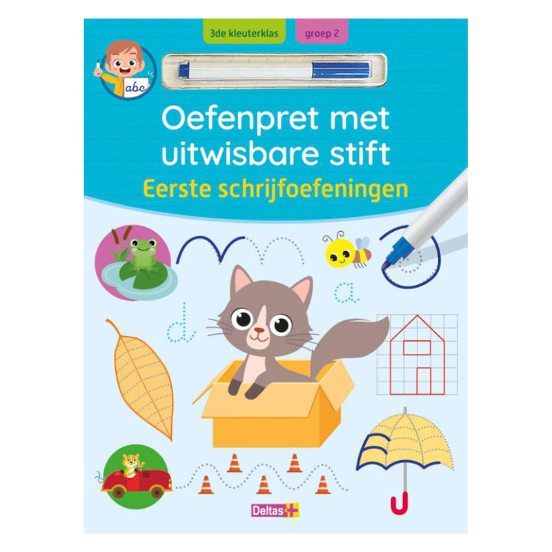 Load image into Gallery viewer, Deltas oefenpret met uitwasbare stift - eerste schrijfoefeningen