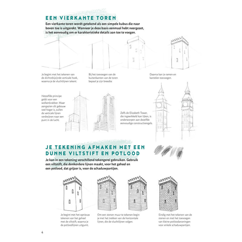 Load image into Gallery viewer, Deltas stap voor stap gebouwen leren tekenen hobbyboek