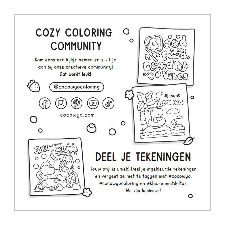 Load image into Gallery viewer, Deltas cozy vibes cute comfy kleurboek coco wyo
