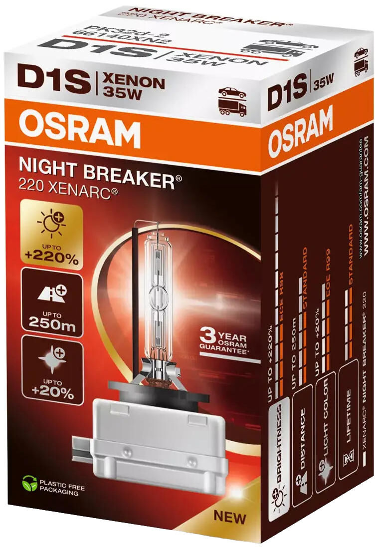 Load image into Gallery viewer, Osram hoofdlamp xenarc night breaker 220 xenon 85v 35w d1s lamp night breaker laser