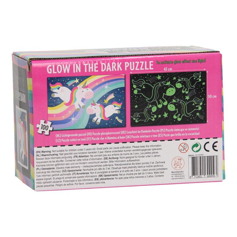 Load image into Gallery viewer, Legpuzzel Glow in the Dark Eenhoorn, 100st.