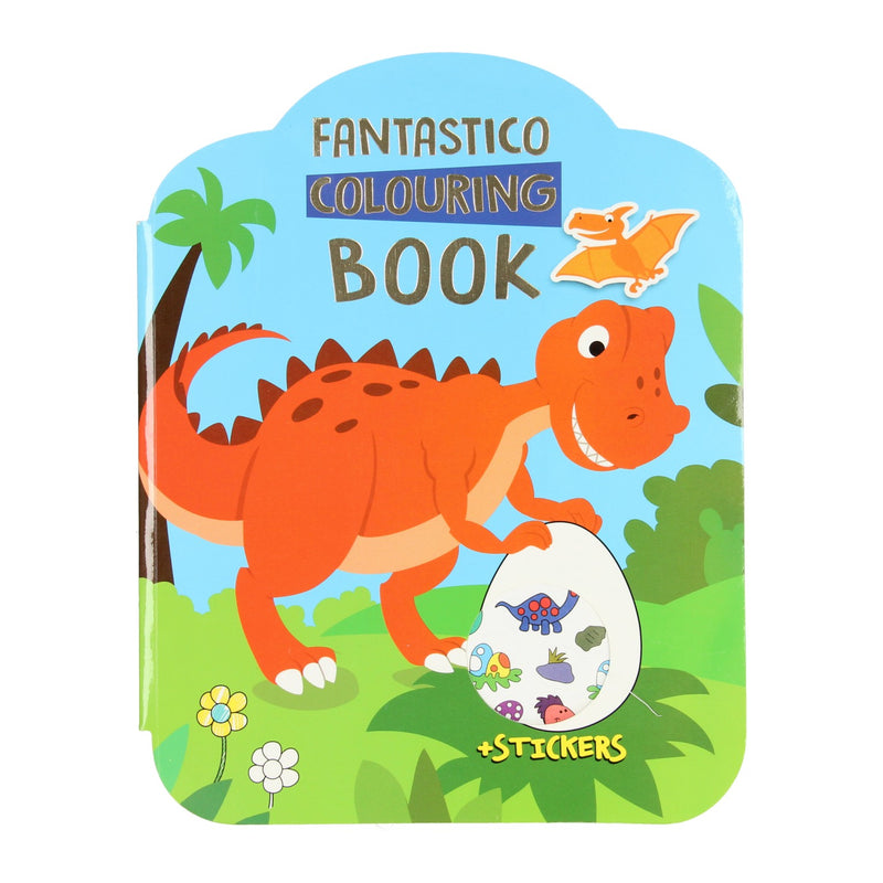 Load image into Gallery viewer, Fantastico Kleur- en Stickerboek - Dinosaurus