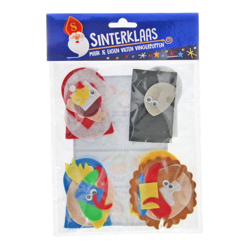 Load image into Gallery viewer, Maak je eigen vilten vingerpoppen sinterklaas, 4st.