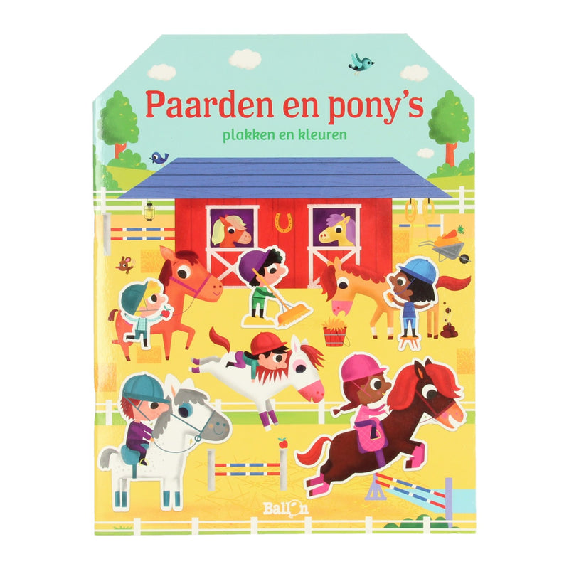 Load image into Gallery viewer, Standaard uitgeverij plakken- en kleuren paarden en pony's