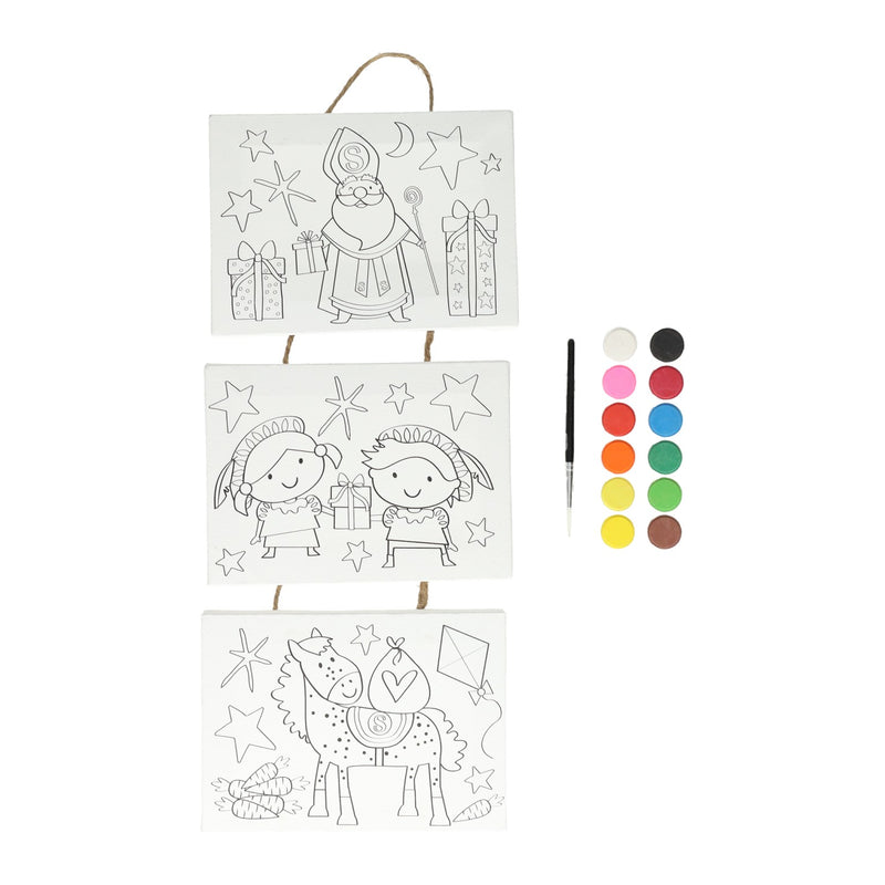 Load image into Gallery viewer, Wins holland canvas collage sinterklaas verfset, 3st.