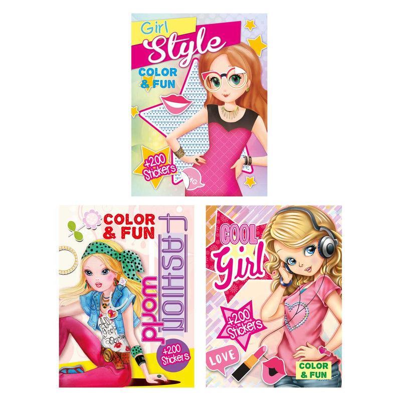 Afbeelding laden in galerijviewer, Boek specials nederland bv color fun girls kleurboek met 200 stickers
