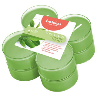 Afbeelding laden in galerijviewer, Bolsius maxilichten true scents green tea 8 stuks 8 uur | 6 stuks