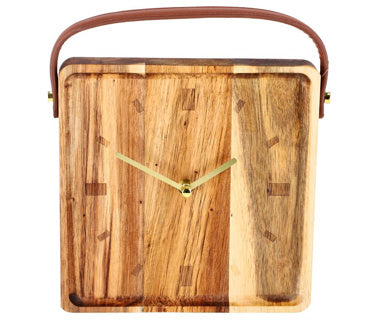 Load image into Gallery viewer, Klok vienne hout 22x22x6,5 cm